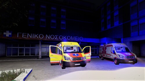 Medic Van mit Blaulicht