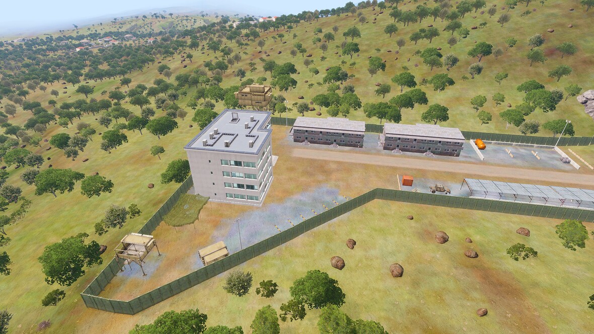 Krankenhaus, Polizei Außenposten, Polizei HQ u.s.w
