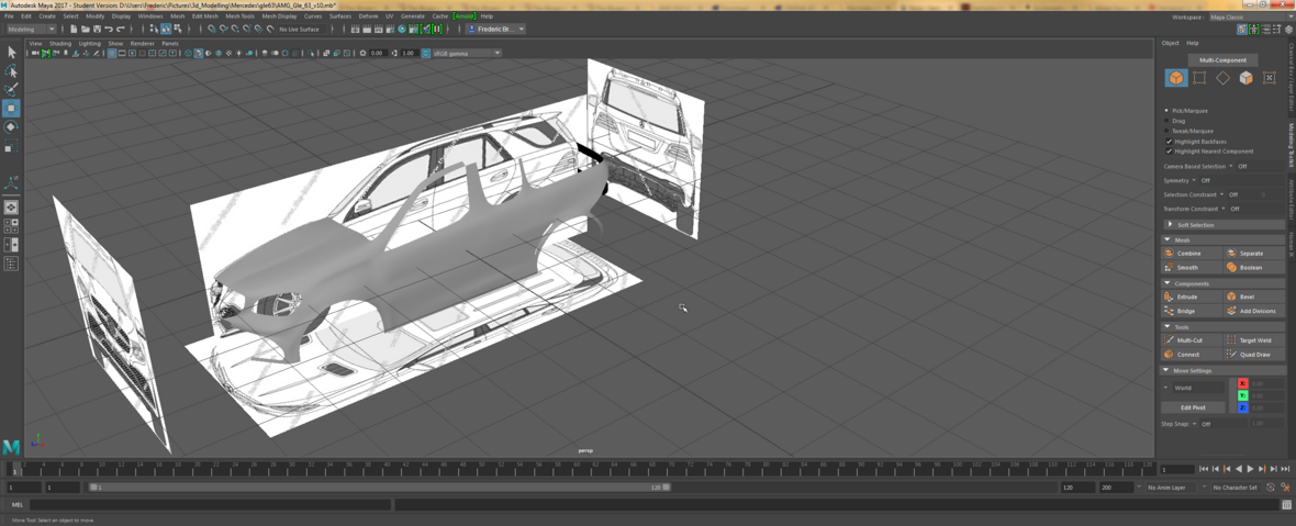 Mercedes Benz AMG GLE 63 3D Modelle Maya Screen
