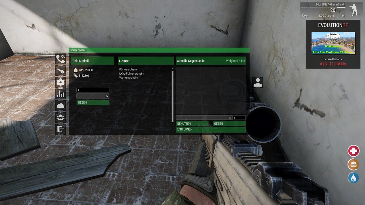 Neues Z Menü für Altis Life Evolution(In Arbeit)