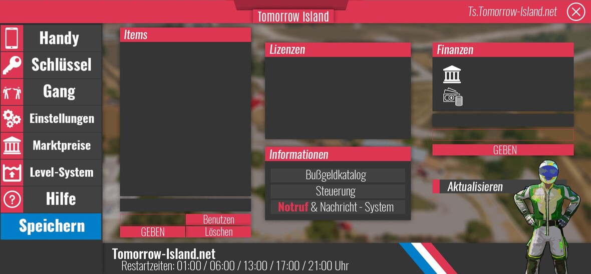 Z-Menu von Tomorrow Island