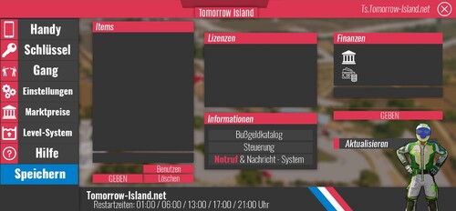 Z-Menu von Tomorrow Island