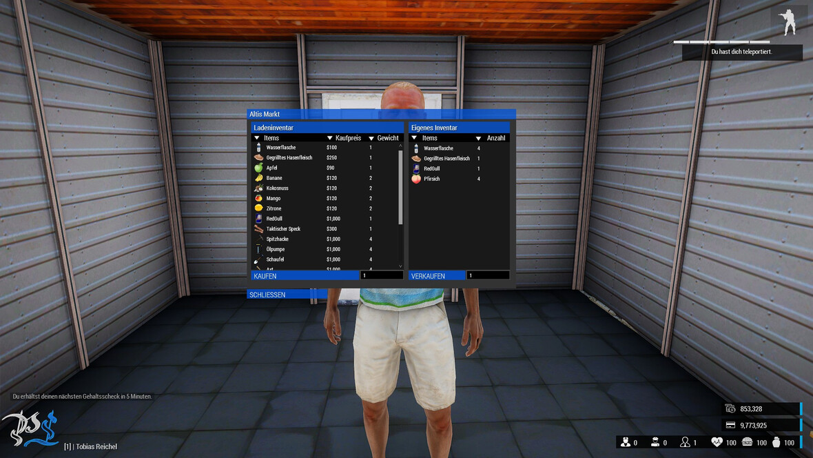 Altis Life V Item Shop Dialog