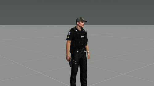 US orientierte Polizeiuniform mit entsprechender Weste