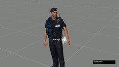 Deutsche Polizeiuniform mit entsprechender Weste