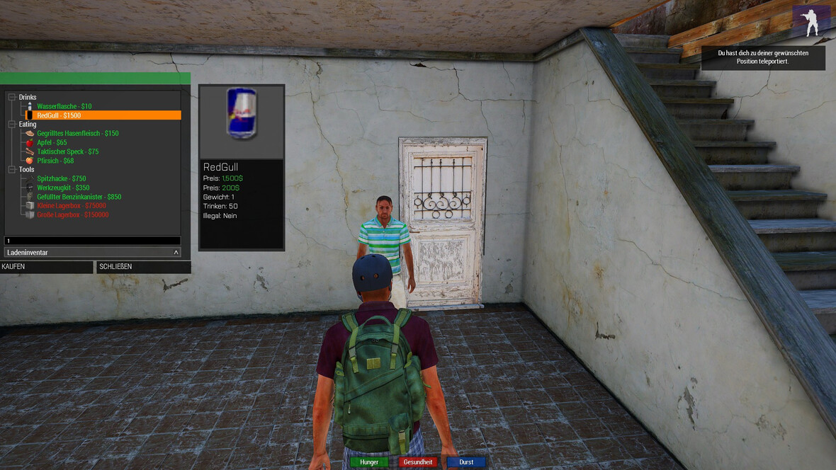 V-Item Shop Tree Manu mit Info Anzeige
